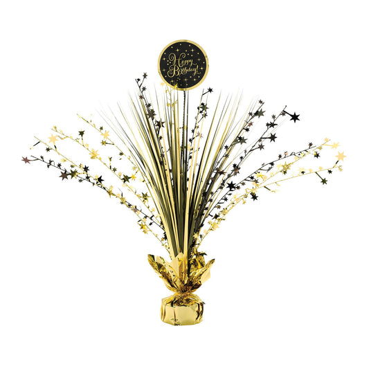 Gold Birthday Foil Spray Centerpiece