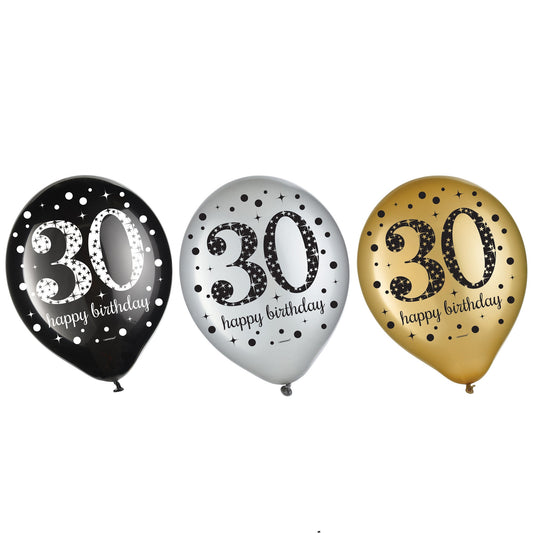 Sparkling Celebration 30 Latex Balloons 15ct