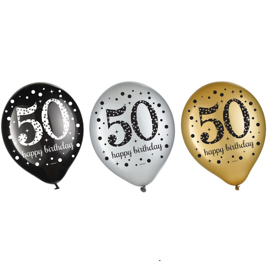 Sparkling Celebration 50 Latex Balloons 15ct