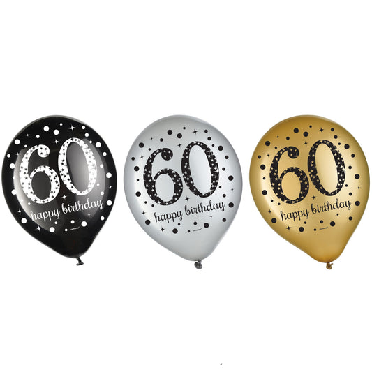 Sparkling Celebration 60 Latex Balloons 15ct