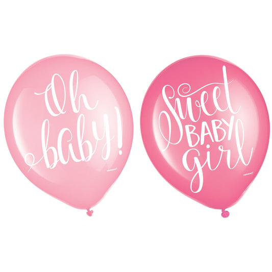 Floral Baby Latex Balloons 15ct