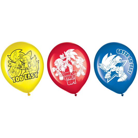 Sonic Latex Balloons 6ct