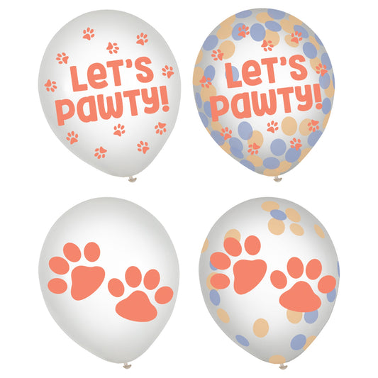 Pawsome Party Confetti Latex Balloons 6ct