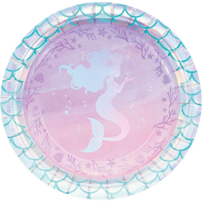 Mermaid Shine 7in Plates 8ct