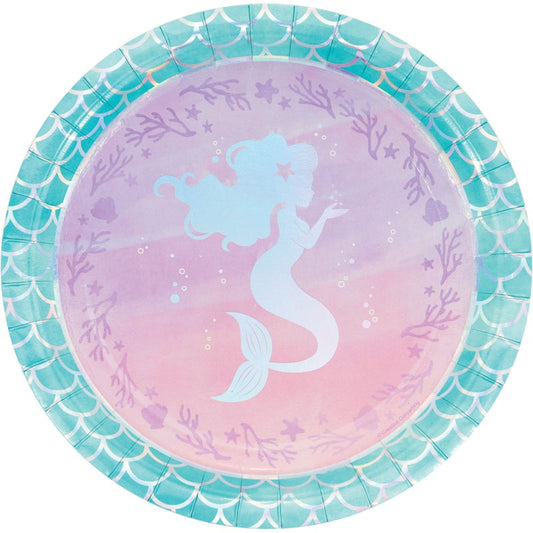 Mermaid Shine 9in Plates 8ct