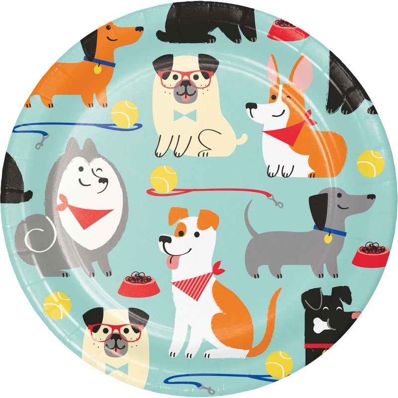 Dog Party 7in Plates 8ct