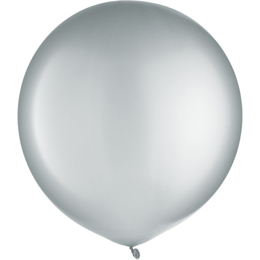 24in Helium Inflated Latex Balloon - Silver Pearl