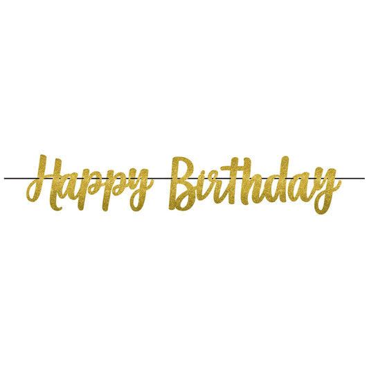 Gold Birthday Glitter Letter Banner