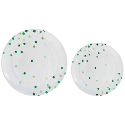 Premium Plastic Color Dots Plates 20ct