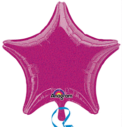 #620 Holgraphic Bright Pink Star 18in Printed Mylar