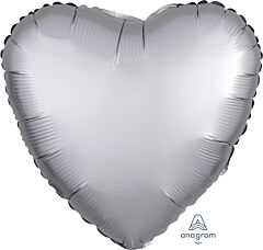 #192 Matte Silver Heart 18in Solid Mylar