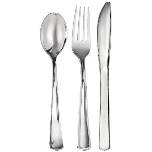 Premium Metallic Silver Cutlery