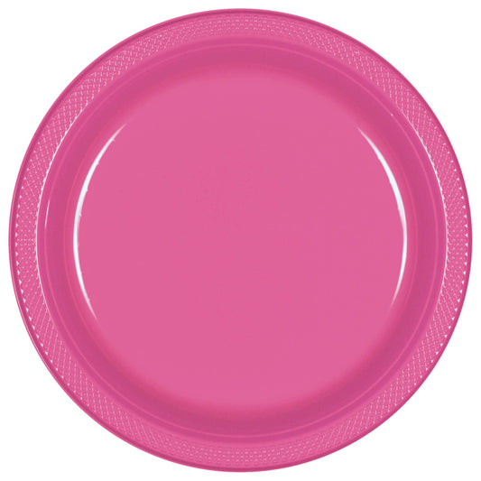 Bright Pink 7in Plastic Plates