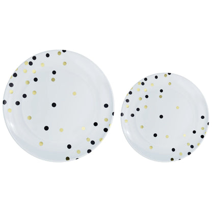 Premium Plastic Color Dots Plates 20ct