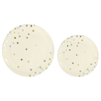 Premium Plastic Color Dots Plates 20ct