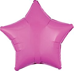 #628 Bright Pink Star 18in Solid Mylar