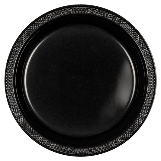 Black 10in Plastic Plates