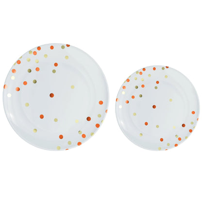 Premium Plastic Color Dots Plates 20ct