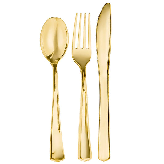 Premium Metallic Gold Cutlery