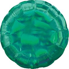 #688 Iridescent Green Round 18in Printed Mylar