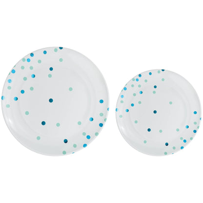 Premium Plastic Color Dots Plates 20ct