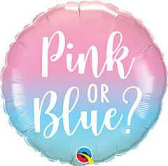 #577 Pink or Blue Ombre 18in Printed Mylar