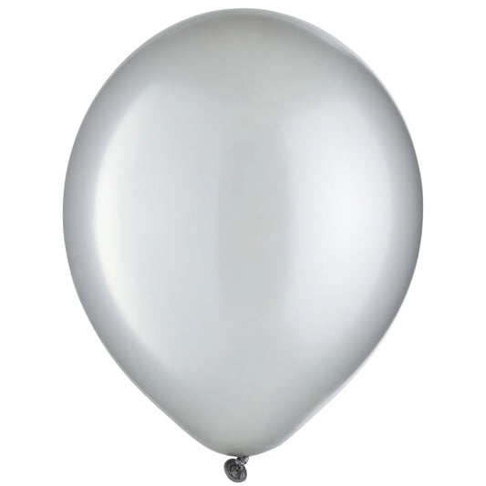 12in Helium Inflated Latex Balloon - Silver Pearl