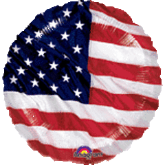 #551 Flying Flag Patriotic 18in Printed Mylar