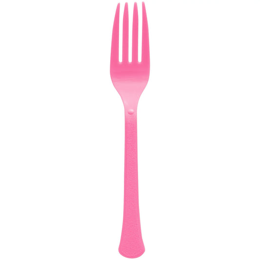 Bright Pink Plastic Forks