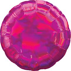 #687 Iridescent Bright Pink Round 18in Printed Mylar