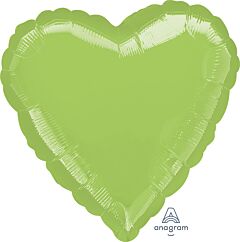 #643 Lime Green Heart 18in Solid Mylar