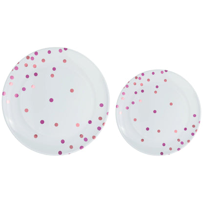 Premium Plastic Color Dots Plates 20ct