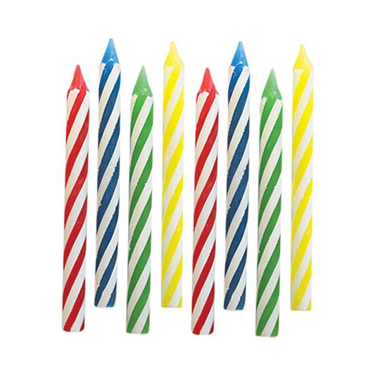 Birthday Candle Spiral Assortment - Primary 24ct