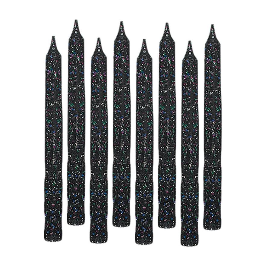 Large Glitter Spiral Candles - Black 12ct