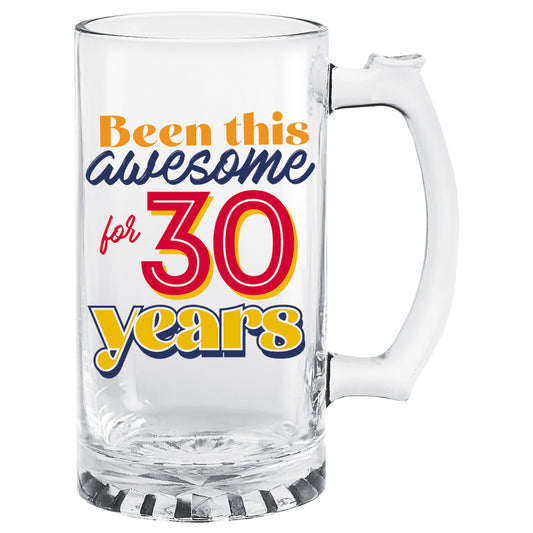 30th Birthday Glass Tankard