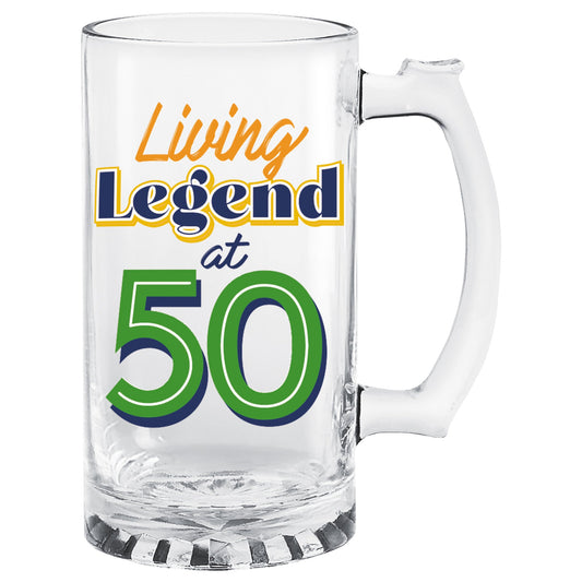 50th Birthday Glass Tankard