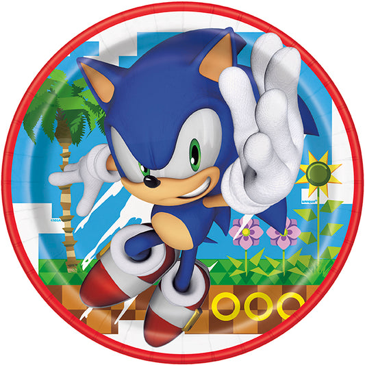 Sonic 9in Plates 8ct