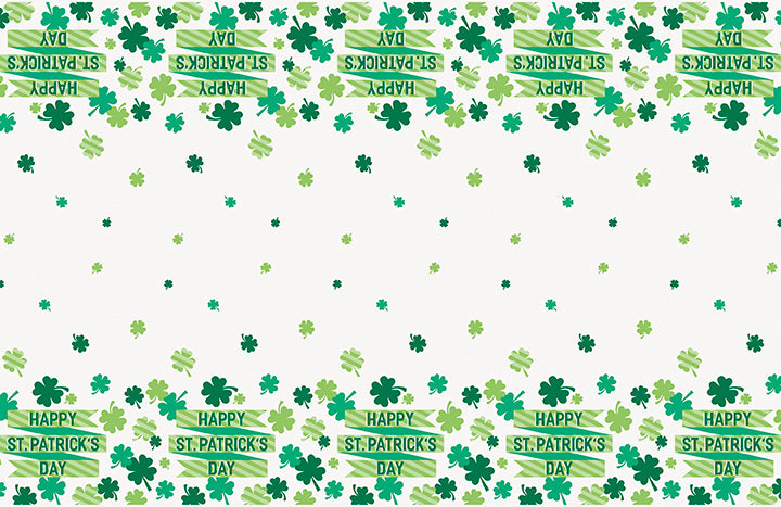 Lucky Clover Rectangular Plastic Table Cover 54in x 84in