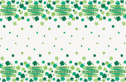 Lucky Clover Rectangular Plastic Table Cover 54in x 84in