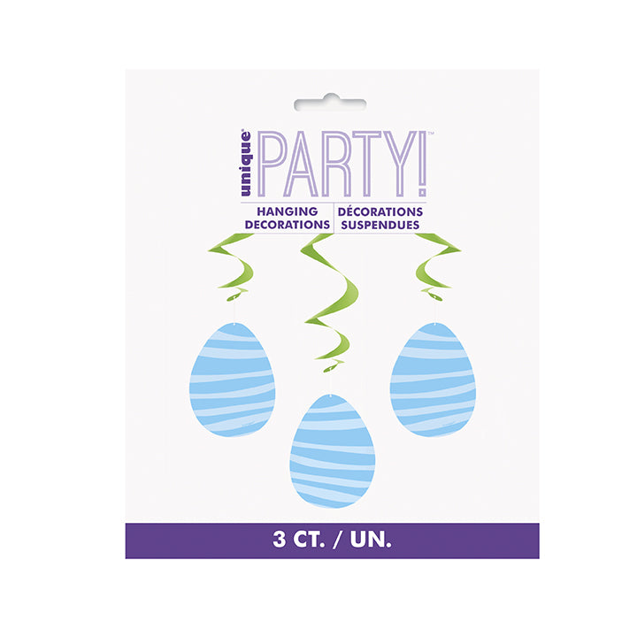 Colorful Gingham Easter Hanging Swirl Decorations 26in 3ct