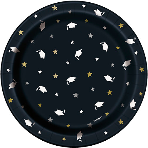 Stars & Caps Graduation Round 7in Dessert Plates 8ct