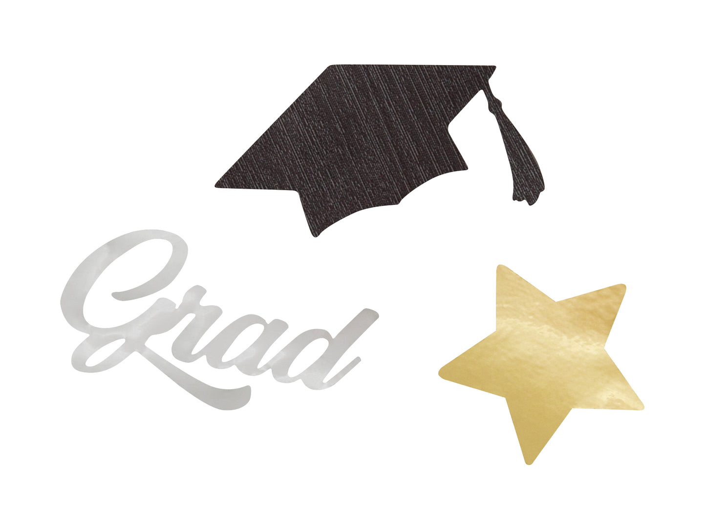 Stars & Caps Graduation Jumbo Foil Confetti .5 oz