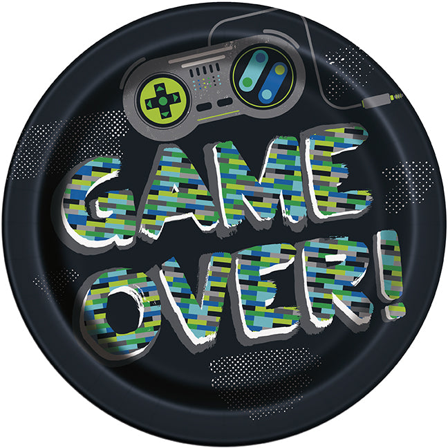 Gamer Birthday Round 9in Dinner Plates 8ct