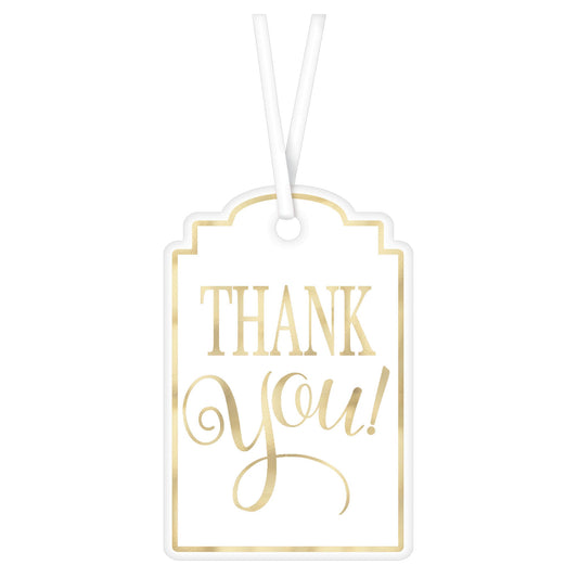 "Thank You" Printed Tags - White 25ct