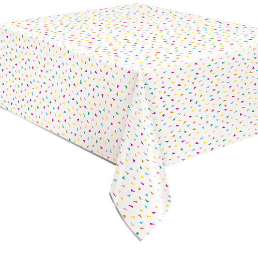 Bright Triangle Birthday Rectangular Foil Table Cover 54 x 84