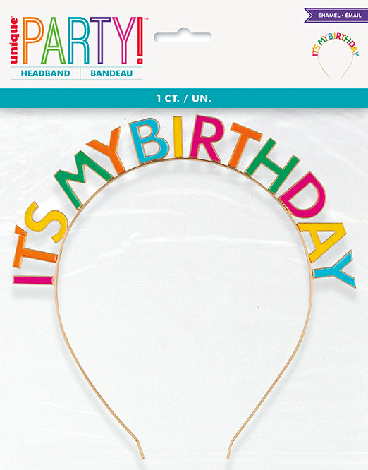 Bright Triangle Enamel It's My Birthday Headband