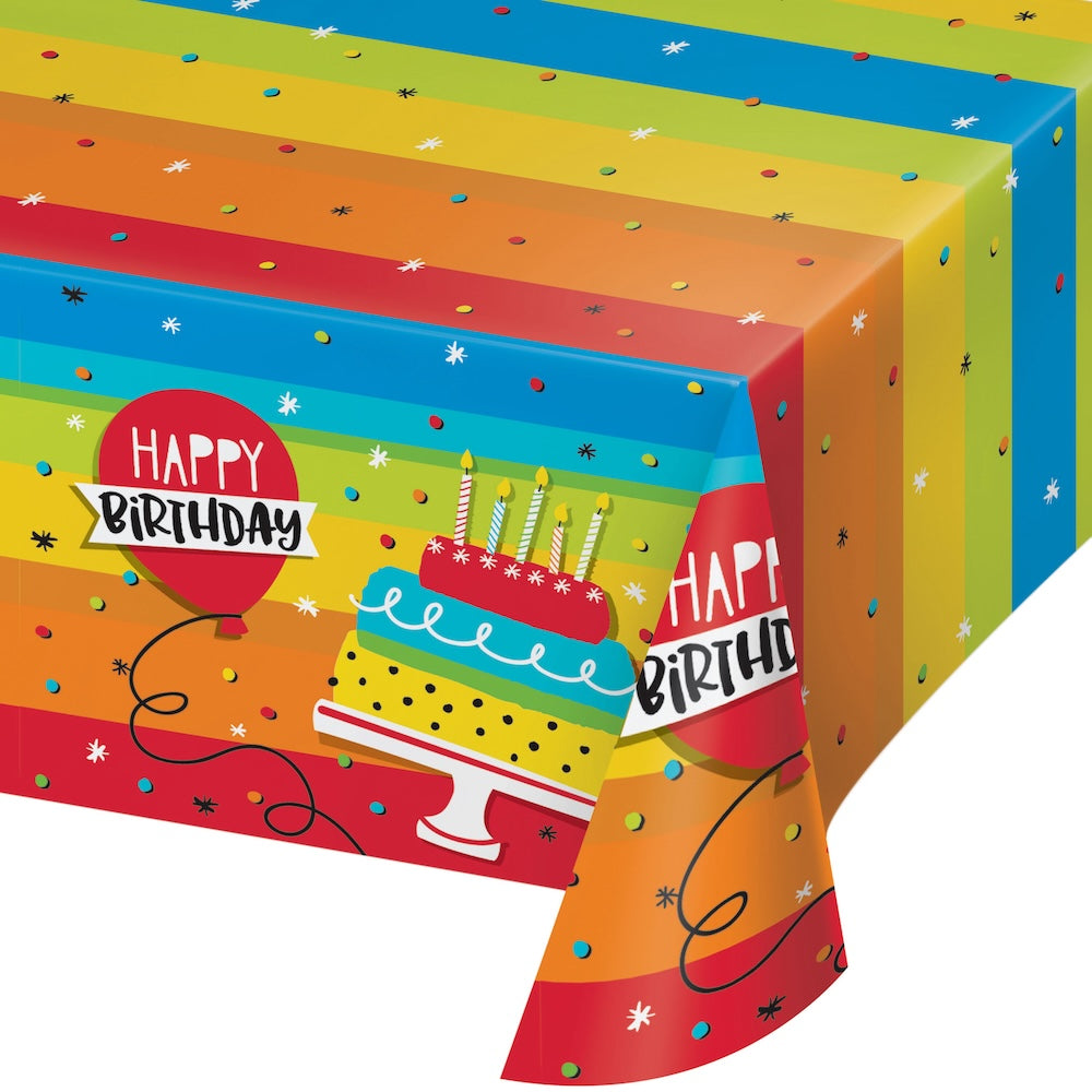 Hoppin' Birthday Cake Table Cover 54” x 102”