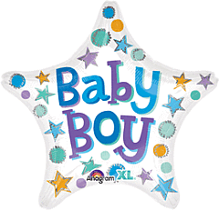 #602 Baby Boy Star 18in Printed Mylar