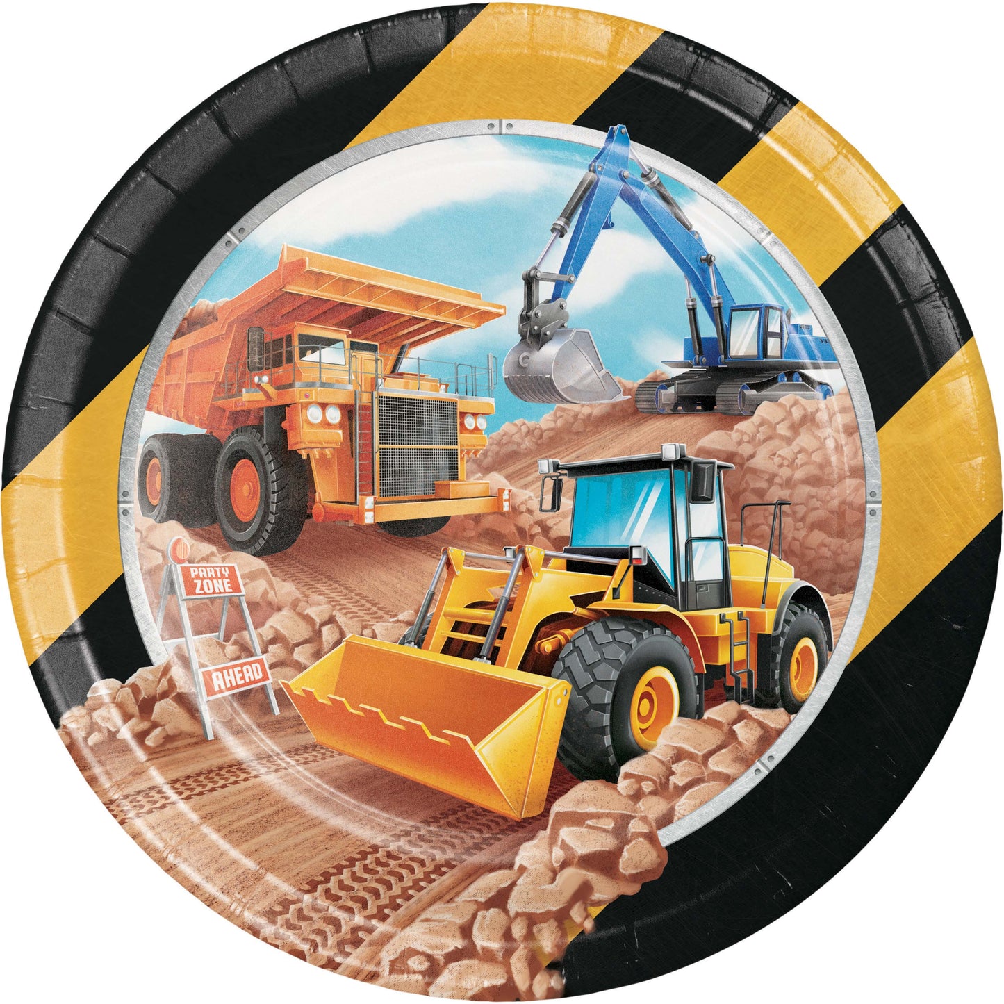 Big Dig Construction 9in Plates 8ct