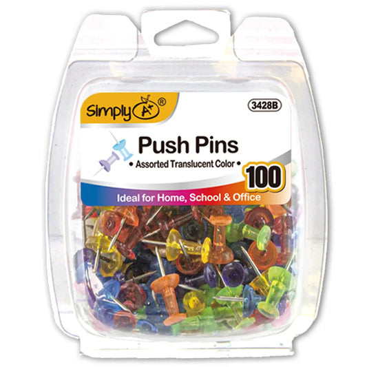 Push Pins Assorted 100ct